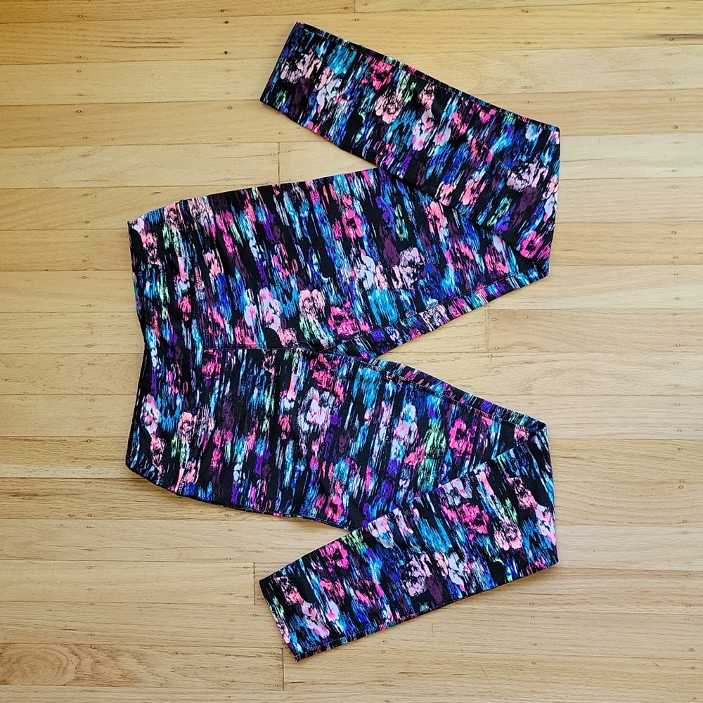 Macy's multicolored, full length workout tights. - Picture 2 of 3